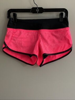 lululemon athletica Neon Pink Running  Shorts with Black Trim